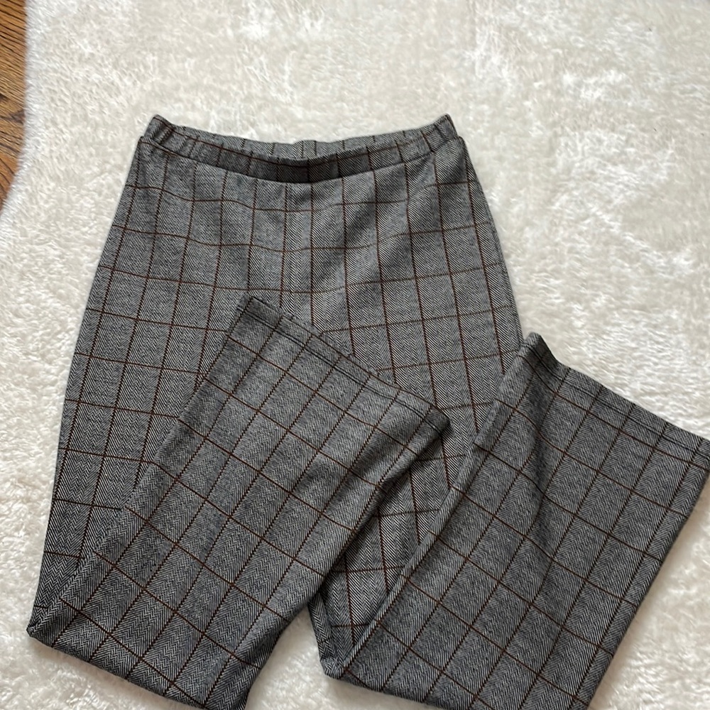 Medium semi flared long capri business pants high waisted